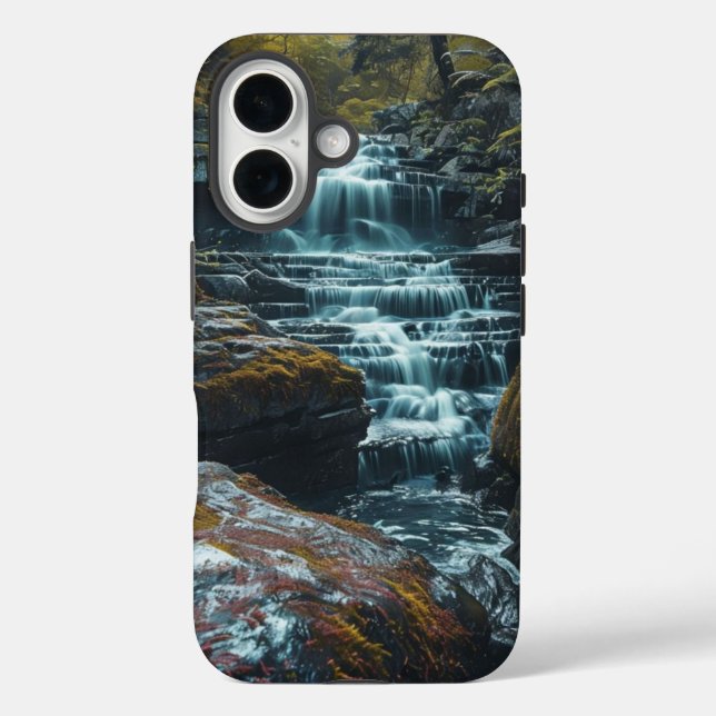 Funda iPhone 16 Estuche de teléfono de cascada de sereno - inspira (Reverso )