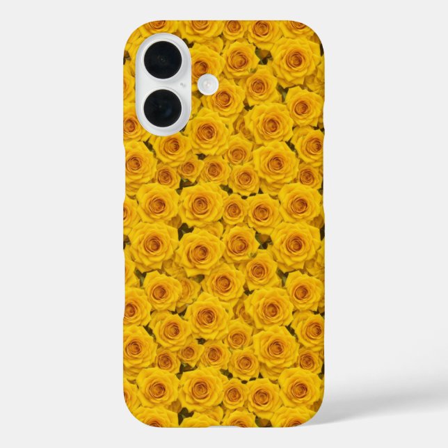 Funda iPhone 16 Estuche de teléfono de hermosas rosas amarillas (Reverso )