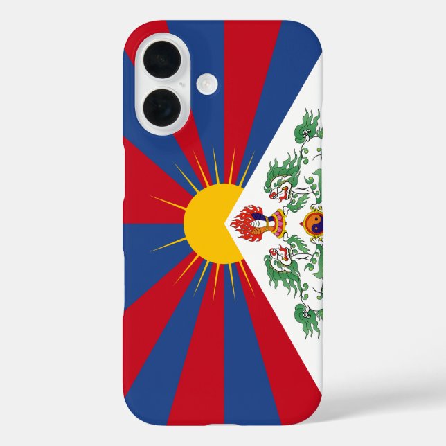 Funda iPhone 16 Estuche de teléfono de la bandera del Tíbet (Reverso )