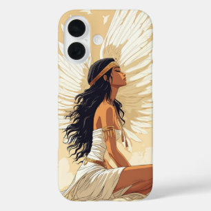 Funda iPhone 16 Estuche de teléfono de la oración del ángel celest