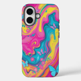 Funda iPhone 16 Estuche de teléfono de mármol de color de remolque