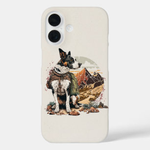 Funda iPhone 16 Estuche de teléfono de montaña Adventure Dog Senki
