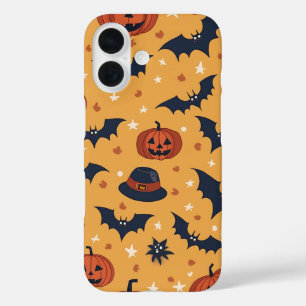 Funda iPhone 16 Estuche de teléfono de patrón de Halloween