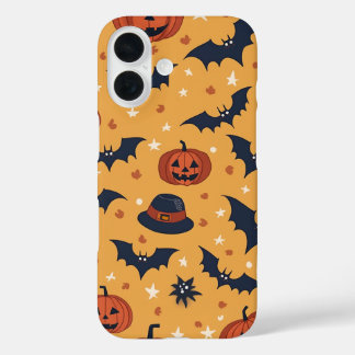 Funda iPhone 16 Estuche de teléfono de patrón de Halloween