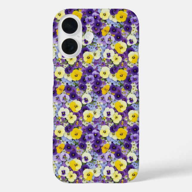 Funda iPhone 16 Estuche de teléfono de pequeños paneles morados y  (Reverso )