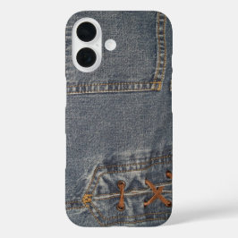 Funda iPhone 16 Estuche de teléfono Denim con espacio alto
