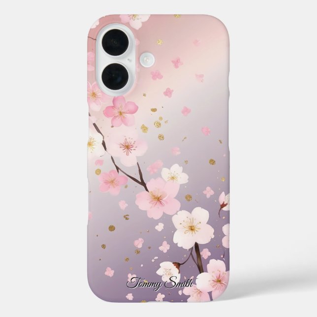 Funda iPhone 16 Estuche de teléfono Dreamy Cherry Blossom Gradient (Reverso )