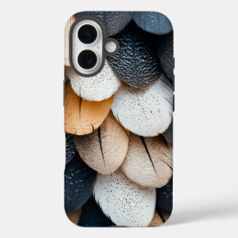 Funda iPhone 16 Estuche de teléfono elegante de plumas en capas