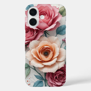 Funda iPhone 16 Estuche de teléfono floral