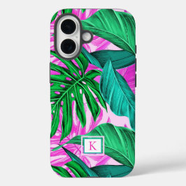 Funda iPhone 16 Estuche de teléfono monograma de virus de la isla