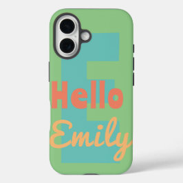 Funda iPhone 16 estuche de teléfono monograma personalizado menta 