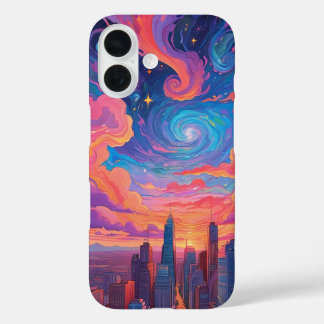 Funda iPhone 16 Estuche de teléfono paisajístico de cielo pintores