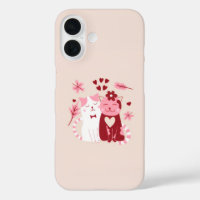 Estuche de teléfono para gatos de amor lindo - Par