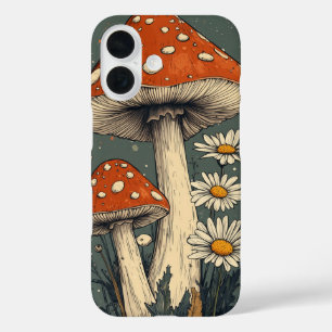 Funda iPhone 16 Estuche de teléfono para hongos psicodélicos