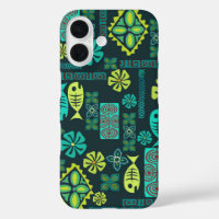 Estuche de teléfono para peces y iconos de flores 