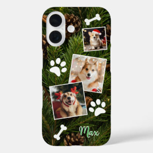 Funda iPhone 16 Estuche de teléfono para perros de Navidades, Pers