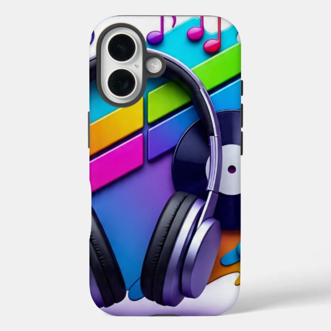 Funda iPhone 16 Estuche de teléfono Vibes de música vibrante - Aur (Reverso )