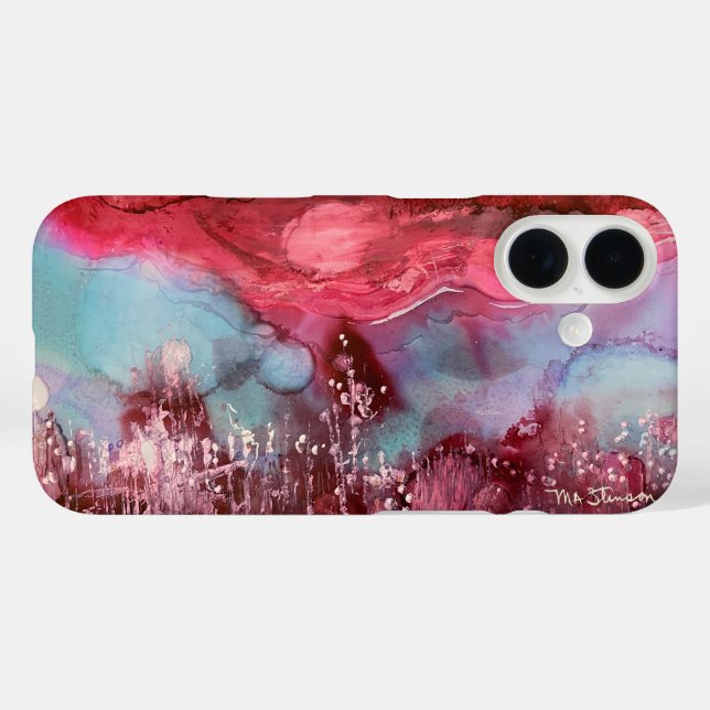 Funda iPhone 16 Estuche delgado para teléfono rojo mundial para iP (Reverso (Horizontal))