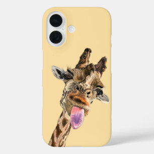 Funda iPhone 16 Estuche divertida y lúgubre para iPhone Giraffe