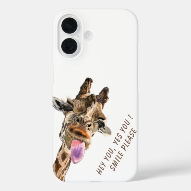Funda iPhone 16 Estuche divertido Giraffe para iPhone - Personaliz (Reverso )