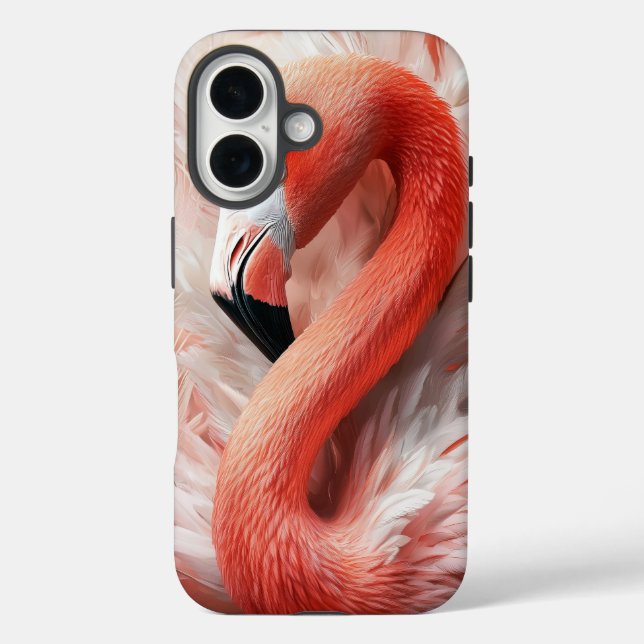 Funda iPhone 16 Estuche elegante Flamingo Feather Phone (Reverso )