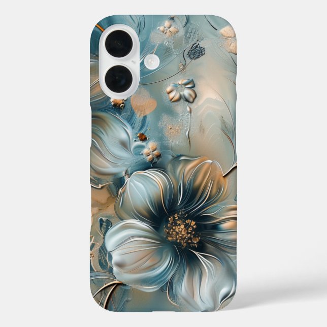 Funda iPhone 16 Estuche elegante para iPhone floral Midnight (Reverso )