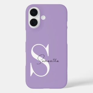 Funda iPhone 16 Estuche elegante para iPhone púrpura con personali