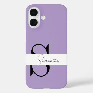 Funda iPhone 16 Estuche elegante para iPhone púrpura con personali