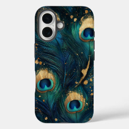 Funda iPhone 16 Estuche elegante Peacock Feather Luxe Phone