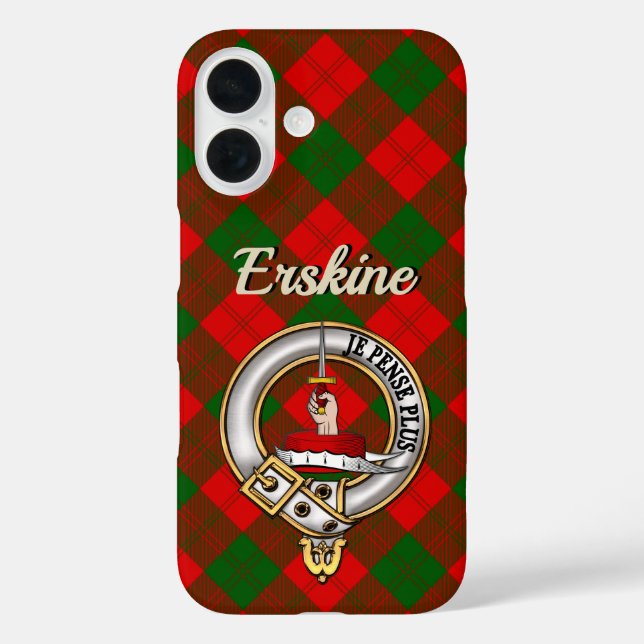 Funda iPhone 16 Estuche Erskine Clan Badge & Tartan iPhone / iPad (Reverso )