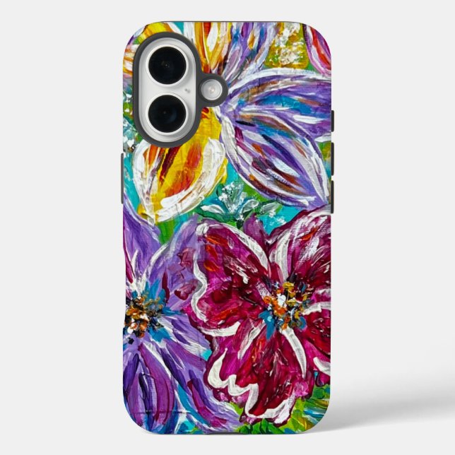 Funda iPhone 16 Estuche Floral para iPhone (Reverso )