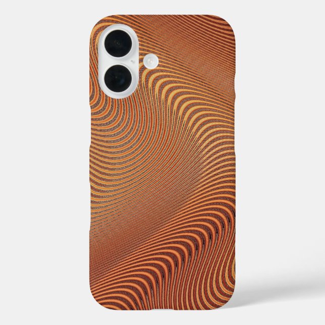Funda iPhone 16 Estuche Golden Wavy Art Phone (Reverso )