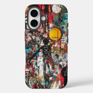 Funda iPhone 16 Estuche Graffiti para teléfono de frecuencia