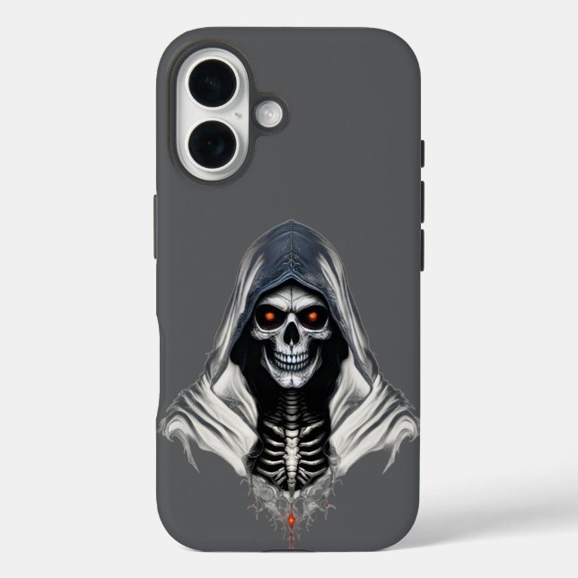Funda iPhone 16 Estuche Grim Reaper Skull Tough Phone para iPhone  (Reverso )