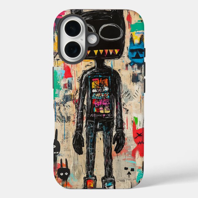 Funda iPhone 16 Estuche Grunge Abstract Art Phone (Reverso )