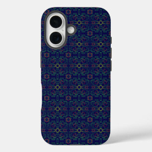 Funda iPhone 16 Estuche Guay Blue Geometric Squares para iPhone / 