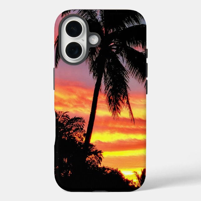 Funda iPhone 16 Estuche Hawaiano para teléfono Sunset (Reverso )