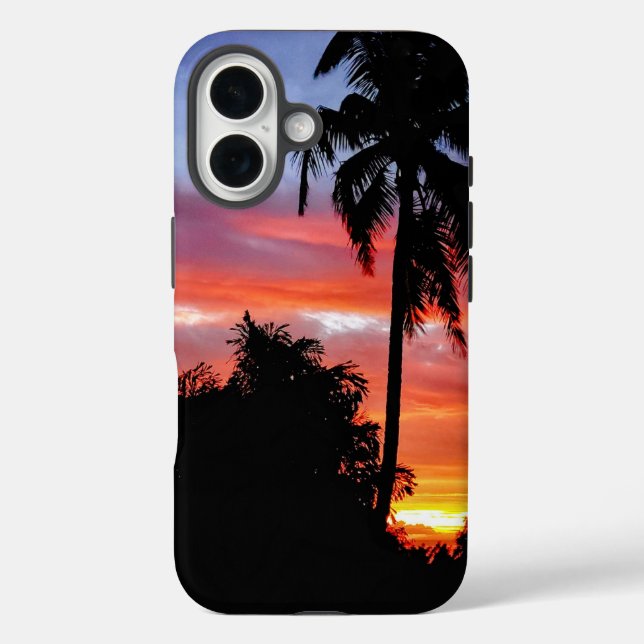 Funda iPhone 16 Estuche Hawaiano para teléfono Sunset (Reverso )