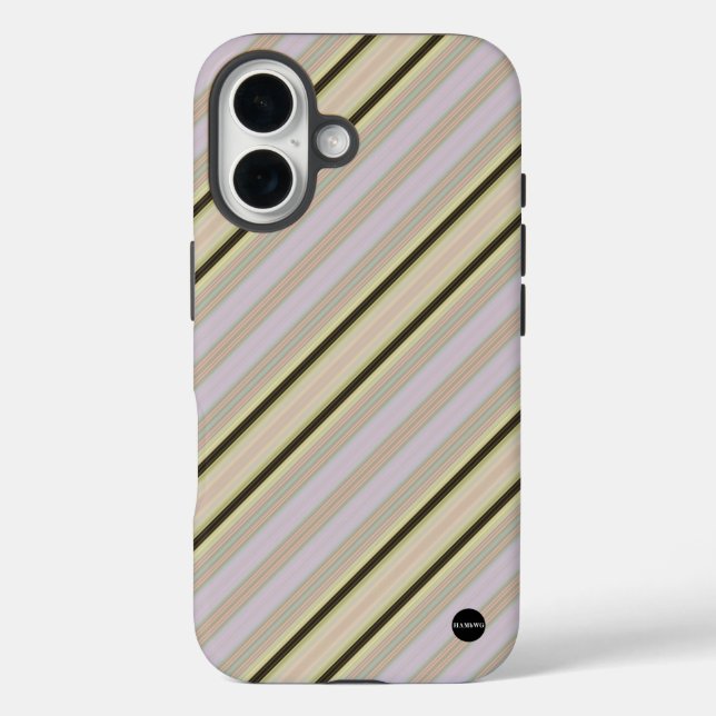 Funda iPhone 16 Estuche Iphone Stripe vertical amarillo HAMbWG (Reverso )