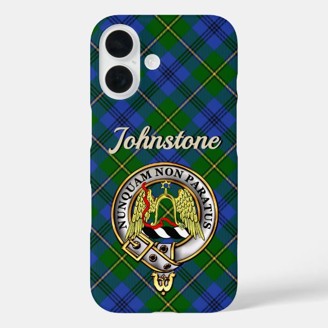 Funda iPhone 16 Estuche Johnstone Clan Badge & Tartan iPhone / iPa (Reverso )