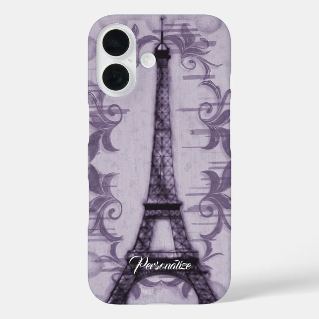 Funda iPhone 16 Estuche Lavender Eiffel Tower para iPhone (Reverso )