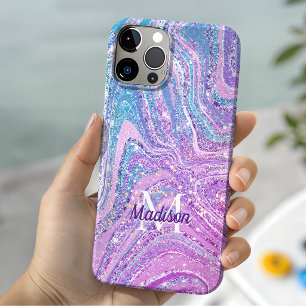 Funda iPhone 16 Estuche-Mantel de arte de mármol de unicornio bril