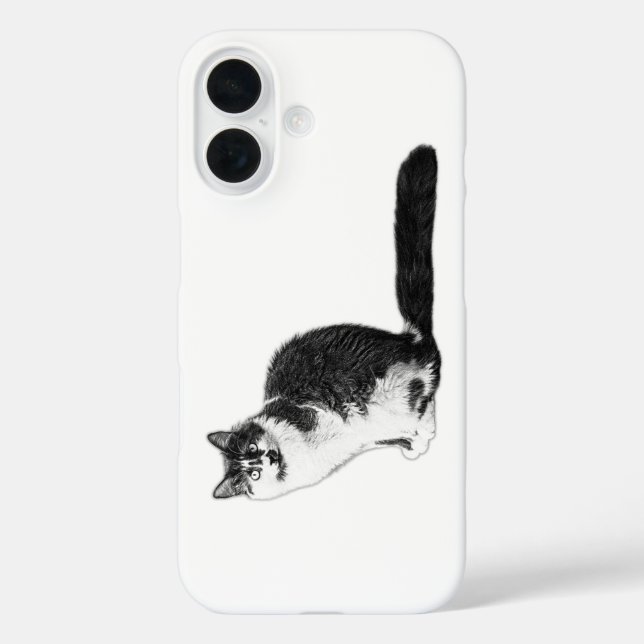 Funda iPhone 16 Estuche moderno para iPhone Cat de larga duración (Reverso )
