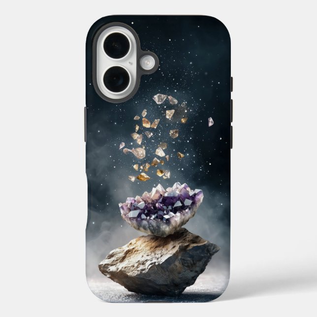 Funda iPhone 16 Estuche Mystic Amethyst Stones Phone (Reverso )
