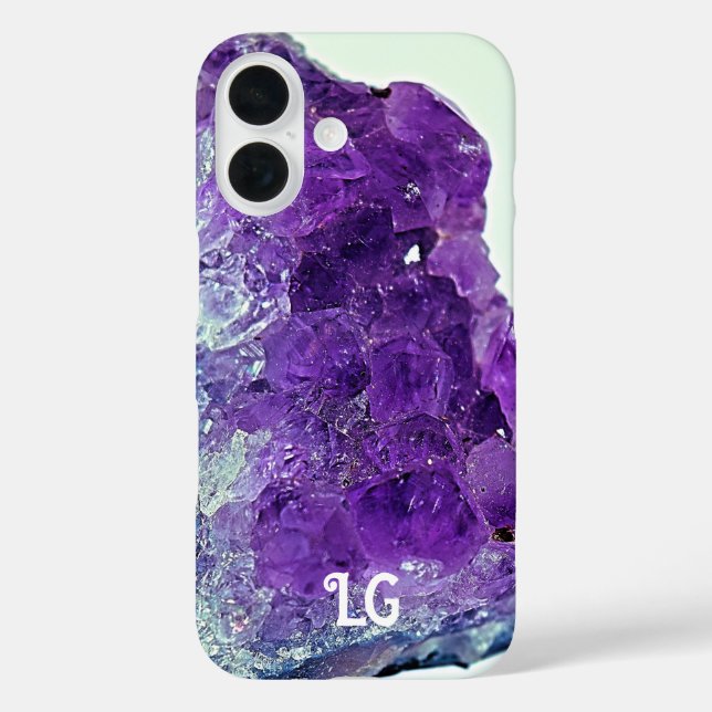 Funda iPhone 16 Estuche para iPhone Apple Purple Amethyst personal (Reverso )