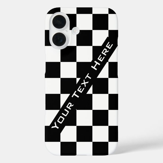 Funda iPhone 16 Estuche para iPhone Black White Chess con texto Pe (Reverso )