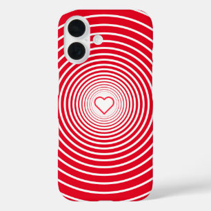 Funda iPhone 16 Estuche para iPhone blanco y rojo con colores esco