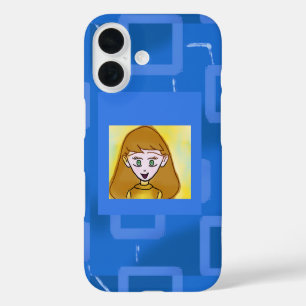 Funda iPhone 16 Estuche para iPhone Blue Geometric para iPad (Pers