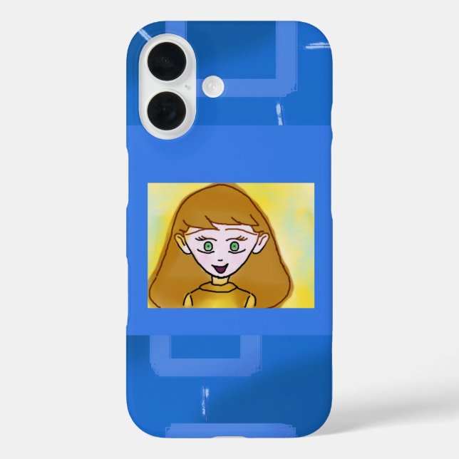 Funda iPhone 16 Estuche para iPhone Blue Geometric para iPad (Pers (Reverso )