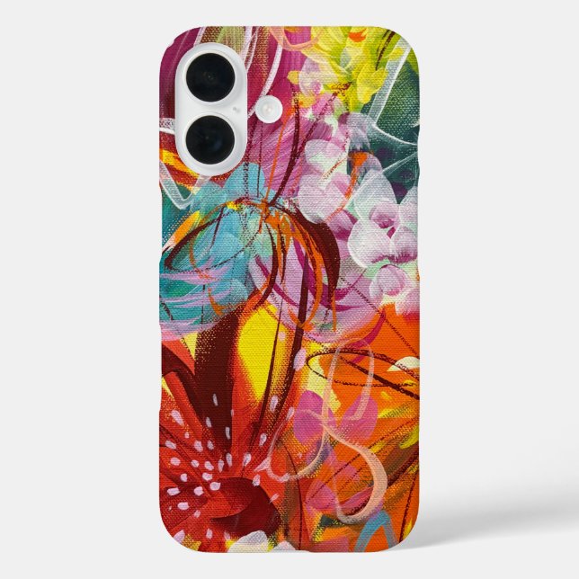 Funda iPhone 16 Estuche para iPhone Bright Floral 1 (Reverso )